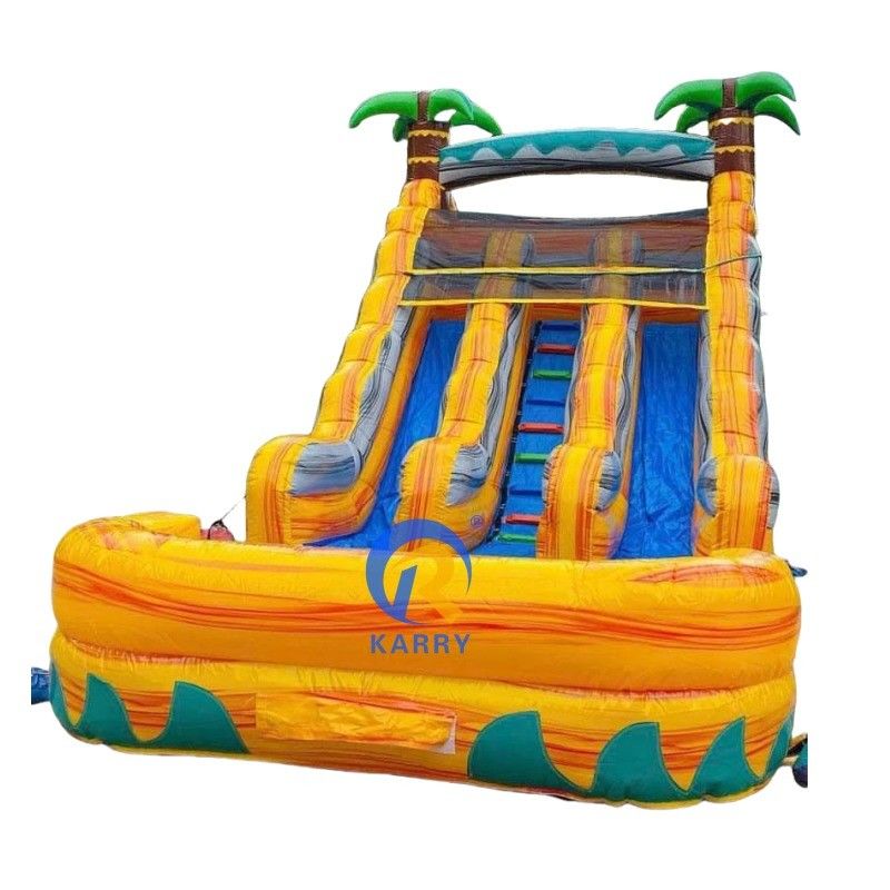 Artículo de color personalizado Deslizador inflables con piscina Deslizador de agua de grado comercial