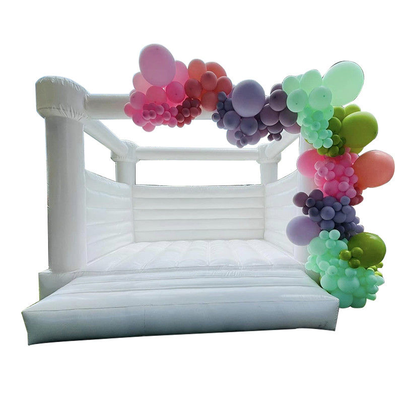 Tamaño personalizado White Moonwalk Retrovisores inflables para PVC Castillo de rebotes en color pastel