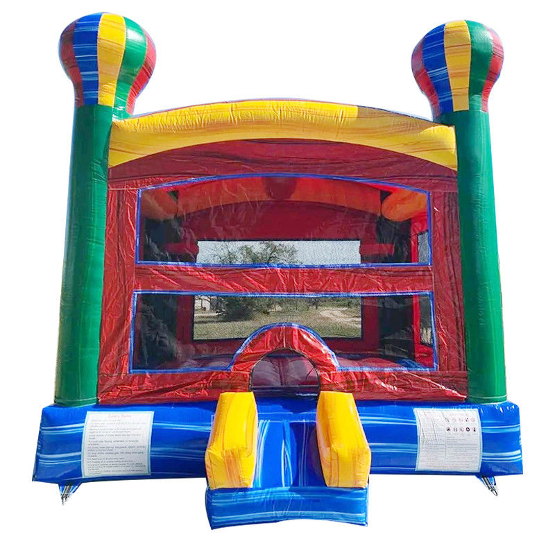 CE/EN71/EN14960 Certificado Arco iris hinchable globo aerostático de rebote Casa castillo para niños