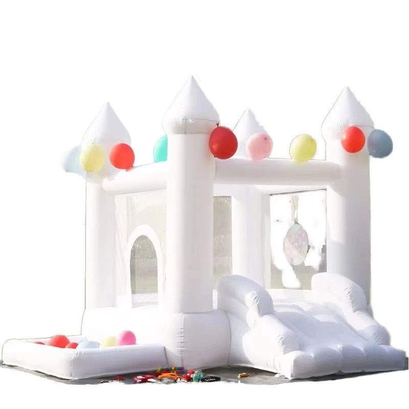CE/EN71/EN14960 Expulsor inflable de PVC blanco unisex certificado para patios y patios