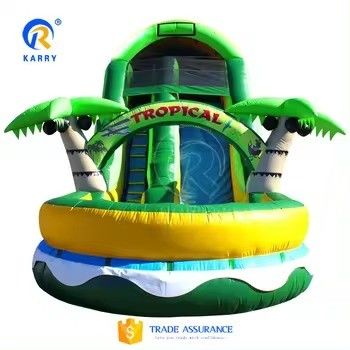 Gran tobogán de agua inflable para adultos con piscina de tamaño personalizado e impresión digital