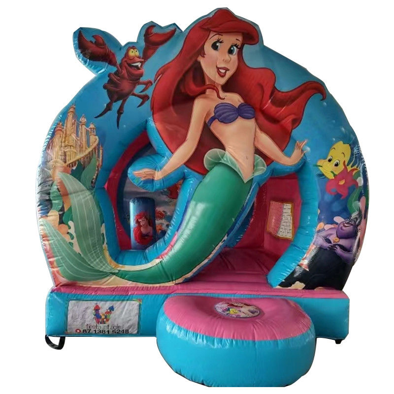 Pequeño castillo saltante con tema de sirena Rango de edad 14 años de material de PVC