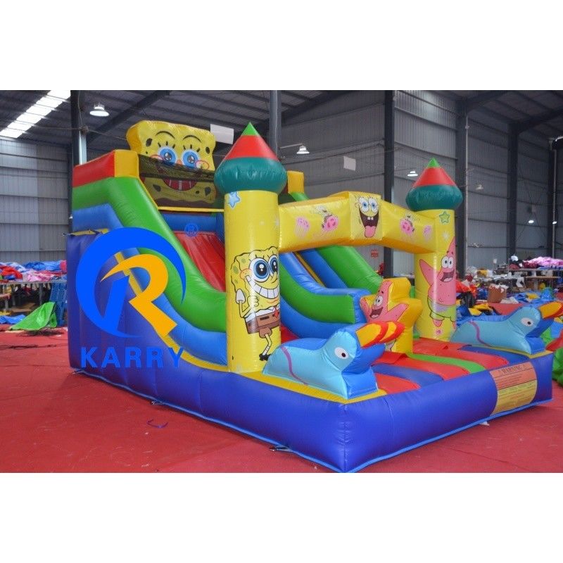 Casa de salto de PVC inflable comercial y tobogán seco para alquiler de fiestas en interiores 8x3x5m