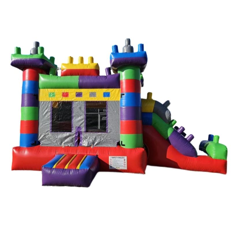 Parque al aire libre Unisex comercial colorido Tetris saltando casa de rebote inflable para niños