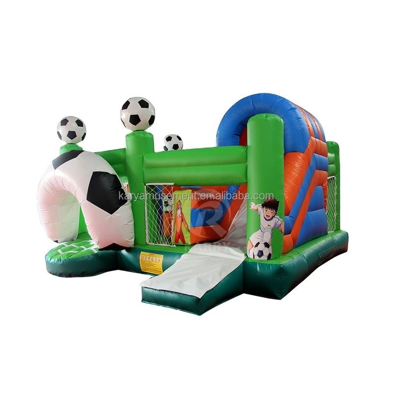 Jump Slide and Score PVC Inflable Bouncer House Combo para entusiastas del fútbol unisex
