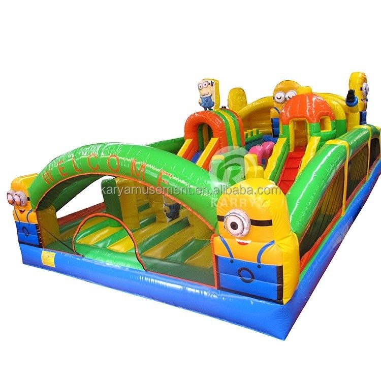 Accesorios de soplador de aire Minions hinchables Ciudad divertida Castillo de salto para el tiempo de juego de los niños