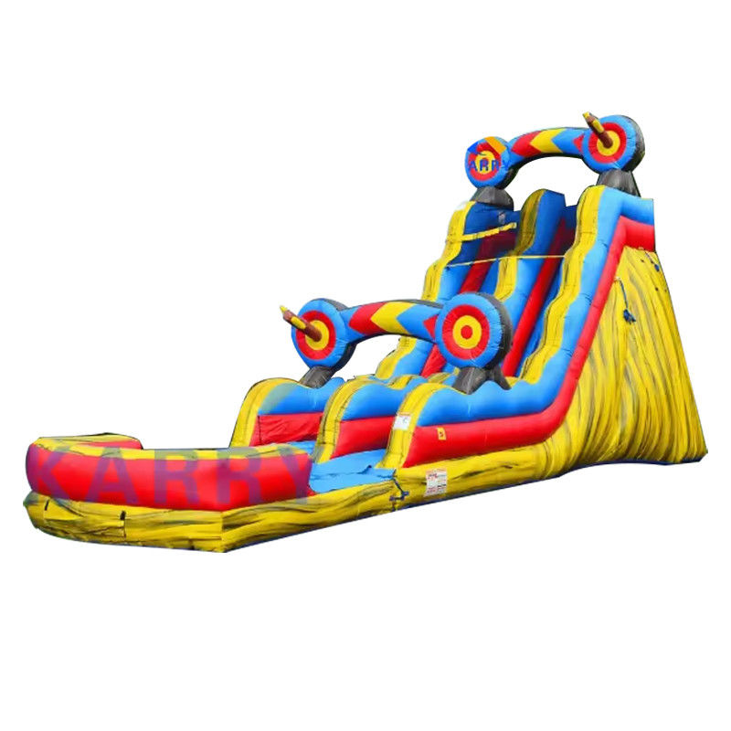 Carry Target 0,55 mm Tarpaulin de PVC amarillo color mágico tobogán de agua inflable con piscina