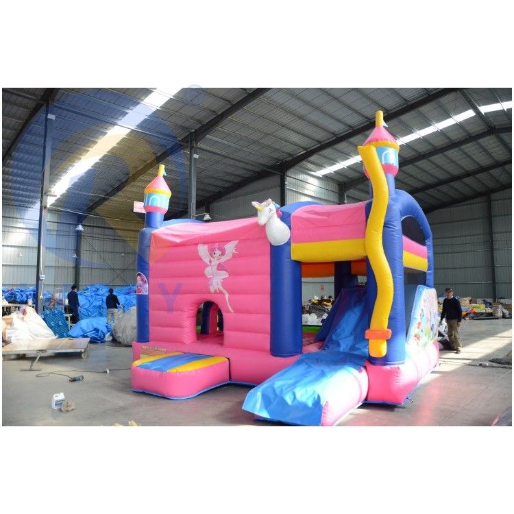 Castillo de salpicadores inflable portátil con tobogán salto de unicornio Sprite