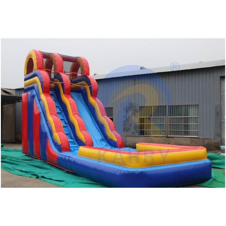 Slide de salto de tamaño adulto de PVC de unsix Slide de agua inflable largo y grande con salpicador