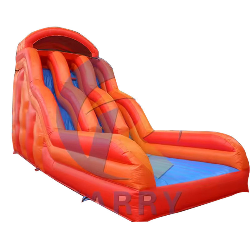 Slide de agua para adultos de PVC comercial rojo de doble carril Slide seco inflable para alquiler de fiestas