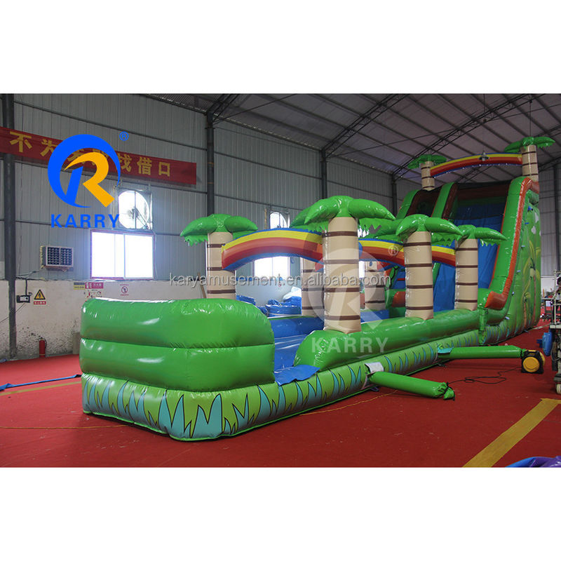 Capacidad máxima 100-500 kg Gran tobogán de agua inflable con tobogán largo extendido y piscina