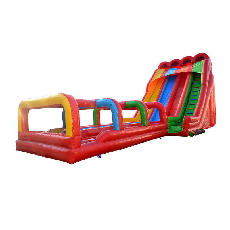 Verano debe tener un tobogán de agua inflable multicolor con piscina y tirolina OEM aceptable