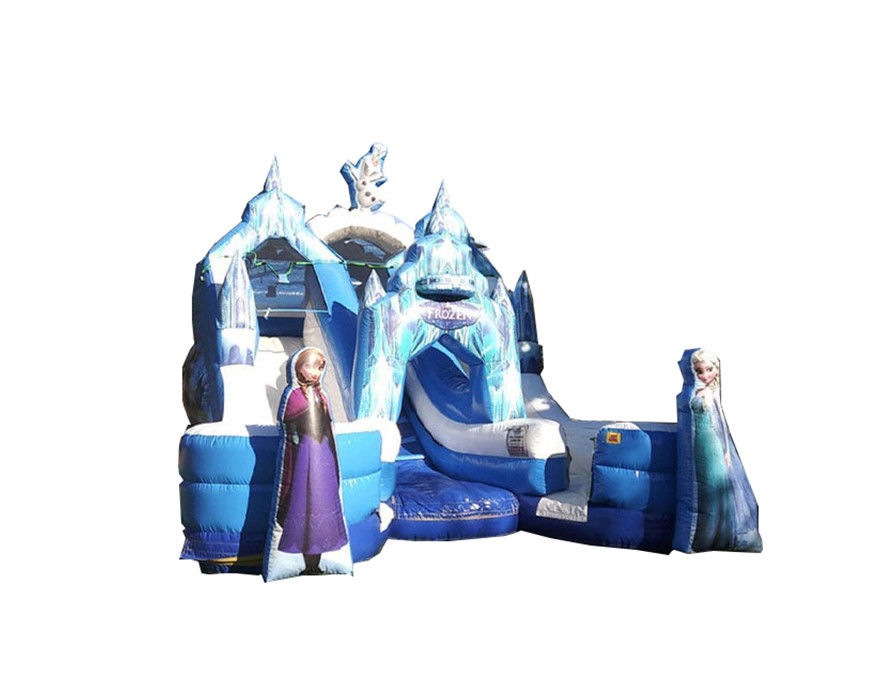 Personalizado de color personaje de dibujos animados doble exterior congelado deslizador inflable para niños fiesta