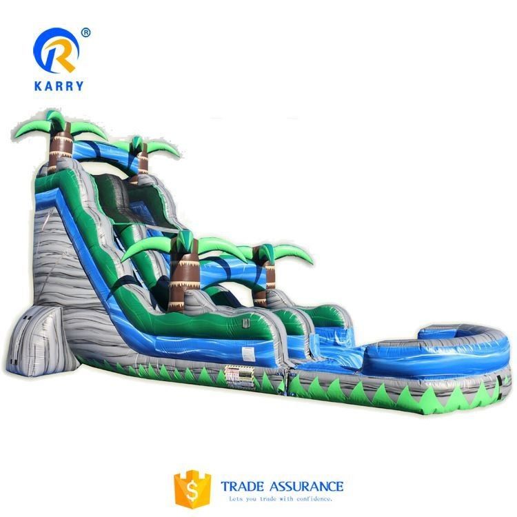 Diseño de árboles de palma inflables tobogán de agua para el patio de recreo de 15 pies grado comercial
