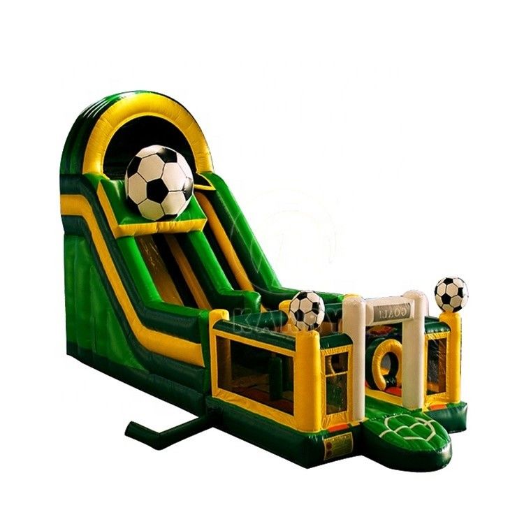 Slide de fútbol comercial hinchable húmedo y seco para el juego al aire libre o en el interior de los niños