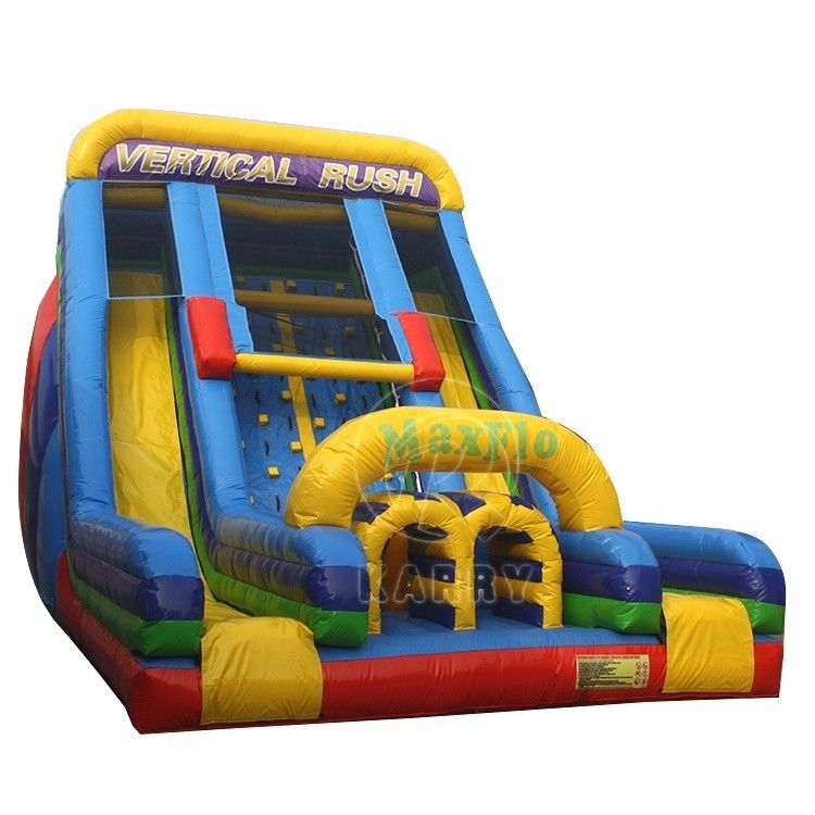 Juego competitivo de escalada en roca para niños doble tobogán tobogán de agua inflable para niños