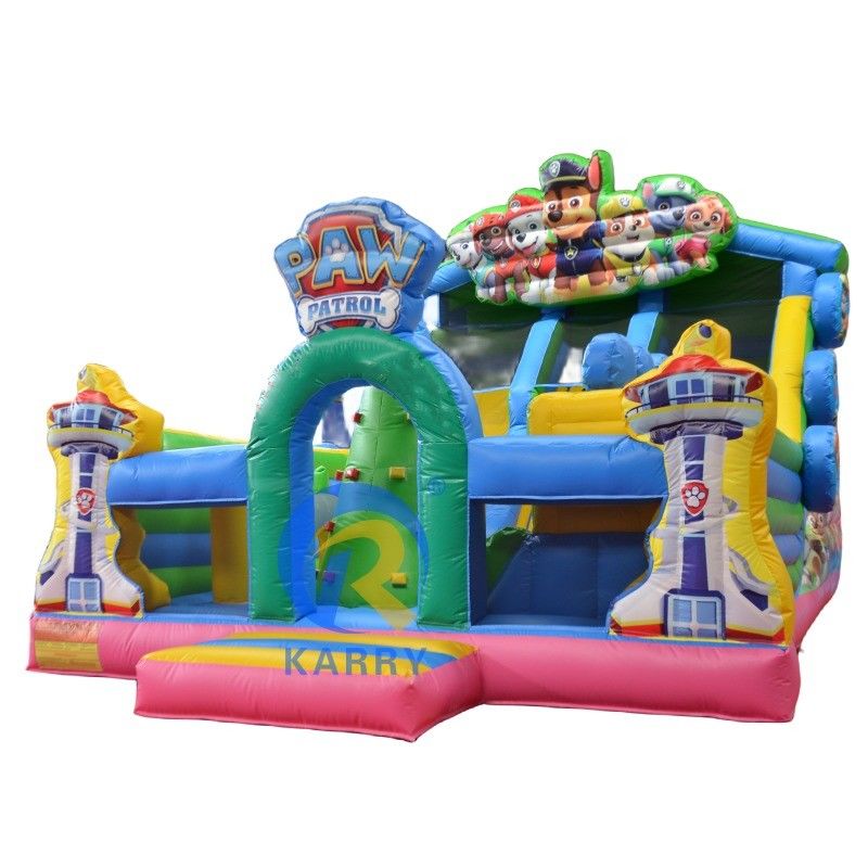 Kit de soplador y reparación incluido Patrulla de perros con patas Parque temático Combo Castillo Bouncer inflable