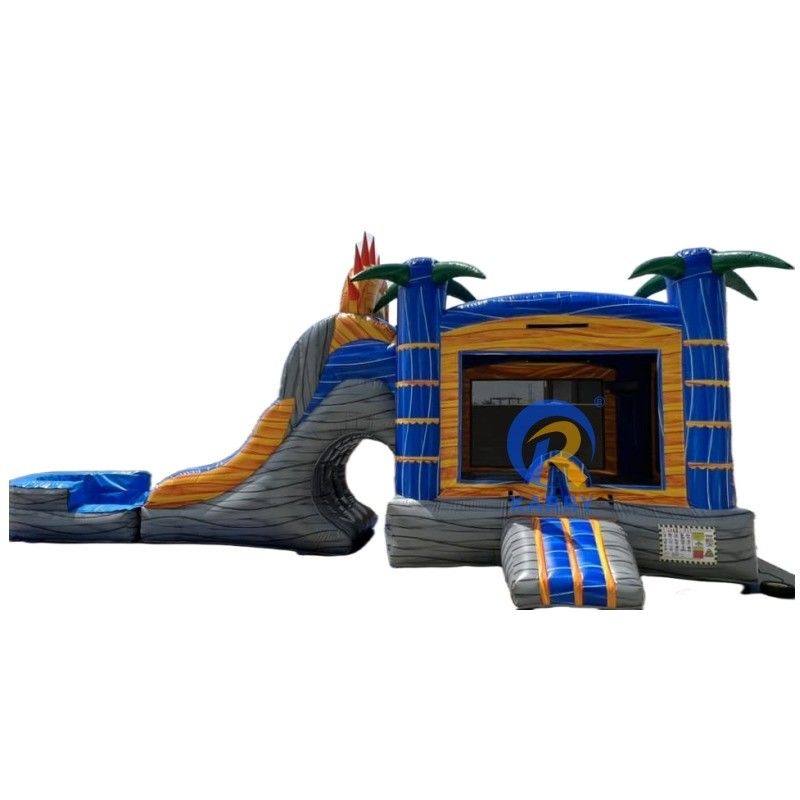 Envío marítimo PVC Palma Castillo de salto con tobogán Casa de salto inflable con tobogán