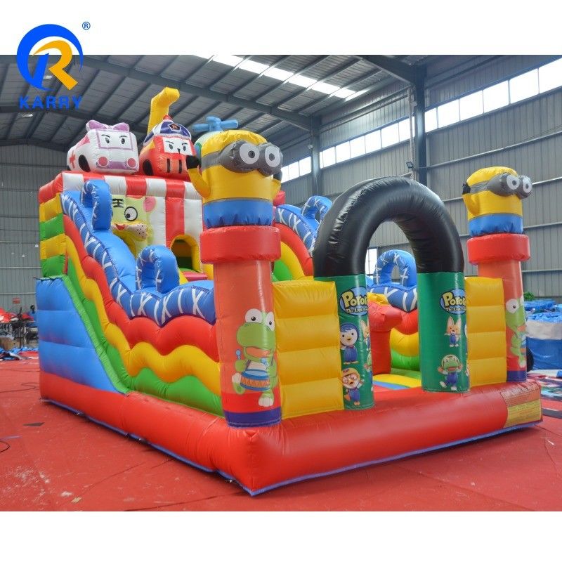 Temática de circo Inflable castillo de salto Combo de toboganes para saltar diversión Capacidad máxima 100-500 kg
