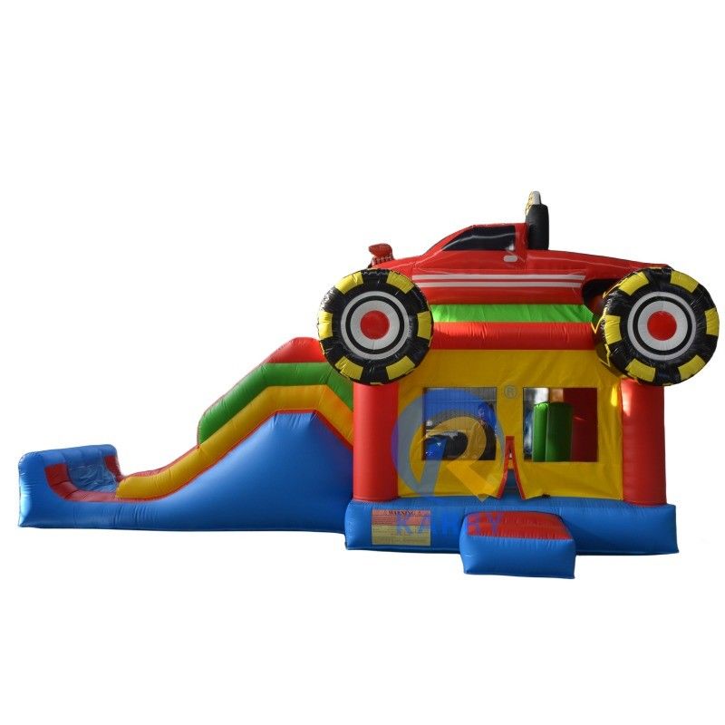 Juego para niños en interiores y exteriores De entretenimiento Coche comercial Castillo inflable Combo con tobogán