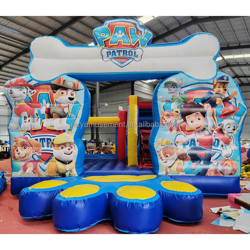 Blower Comercial Inflable Doble Adorable Perro de Patrulla Tema Deslizador Seco para Niños Unisex
