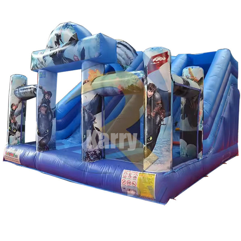 Logotipo personalizado aceptado Casa de rebote inflable con dos diapositivas de acuerdo con sus necesidades
