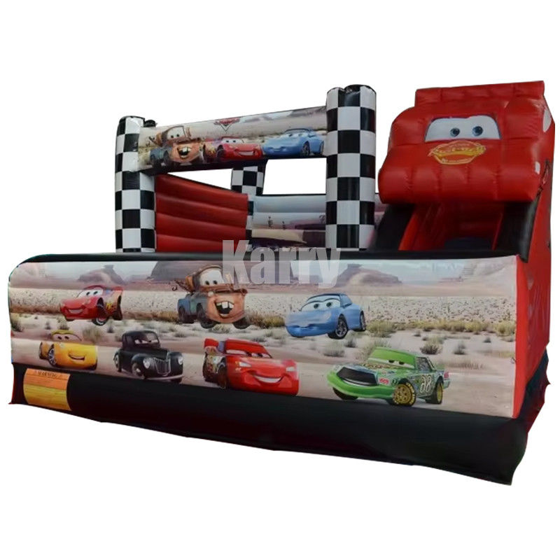 5*5m Combo de coches de carreras rojos Castillo tobogán inflables salpicador de salto Combo y eficiencia