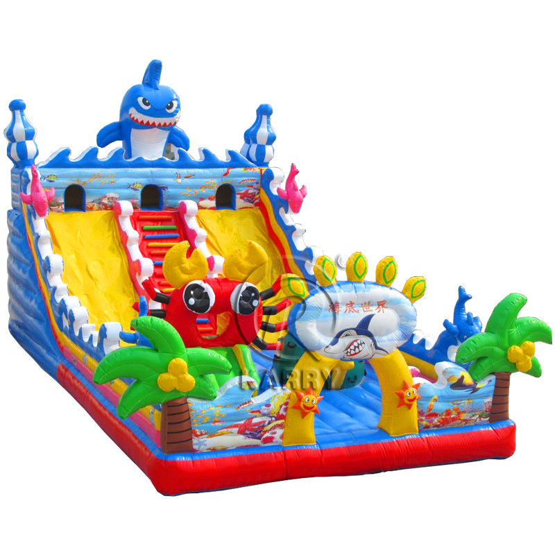 Personalizar Sea World Fun City Parque Inflable para Niños Gran Castillo Rebosa