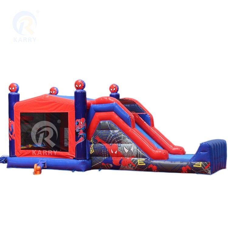 Castillo de salto inflable de color personalizado Spiderman Castillo de salto con combinación de diapositivas