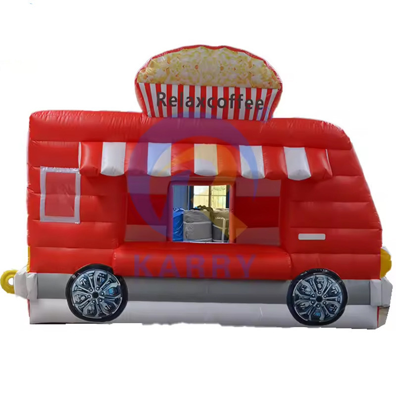 Certificado EN71/EN14960/CE Camión de comida inflable Casa de salto de pizza para publicidad