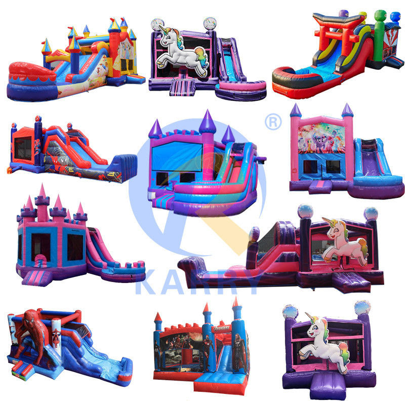 PVC 0.55mm Inflable Castillo congelado Casa de salto con tobogán para alquiler de fiestas comerciales