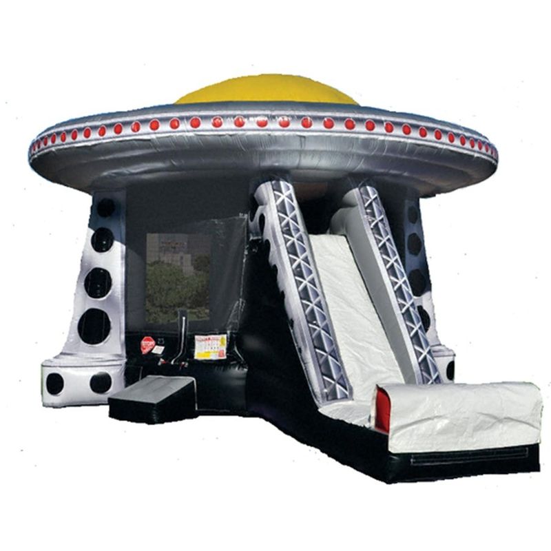 Nave Espacial Inflable Retrovisor Castillo Combo de diapositivas secas para niños Color personalizado