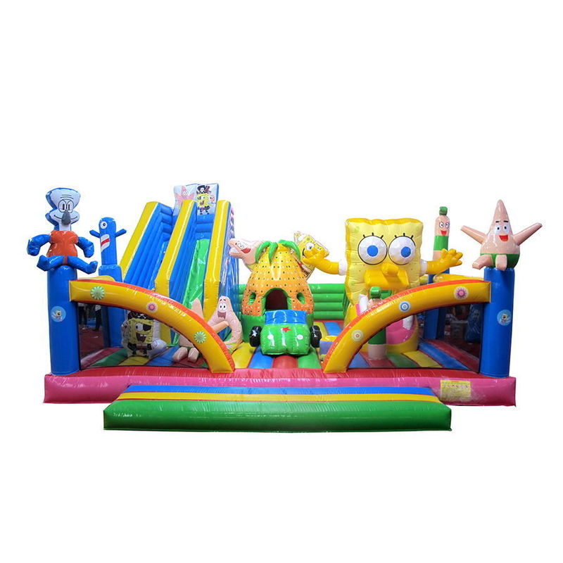 Exposición comercial de Aurora es imprescindible Bob Esponja comercial castillo de salto trampolín con tobogán