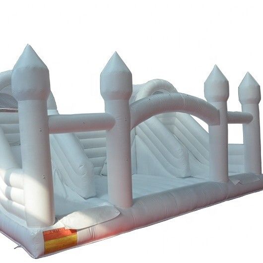 Jardín de juegos al aire libre castillo inflable combo de salto para la boda blanca juego de fiesta unisex
