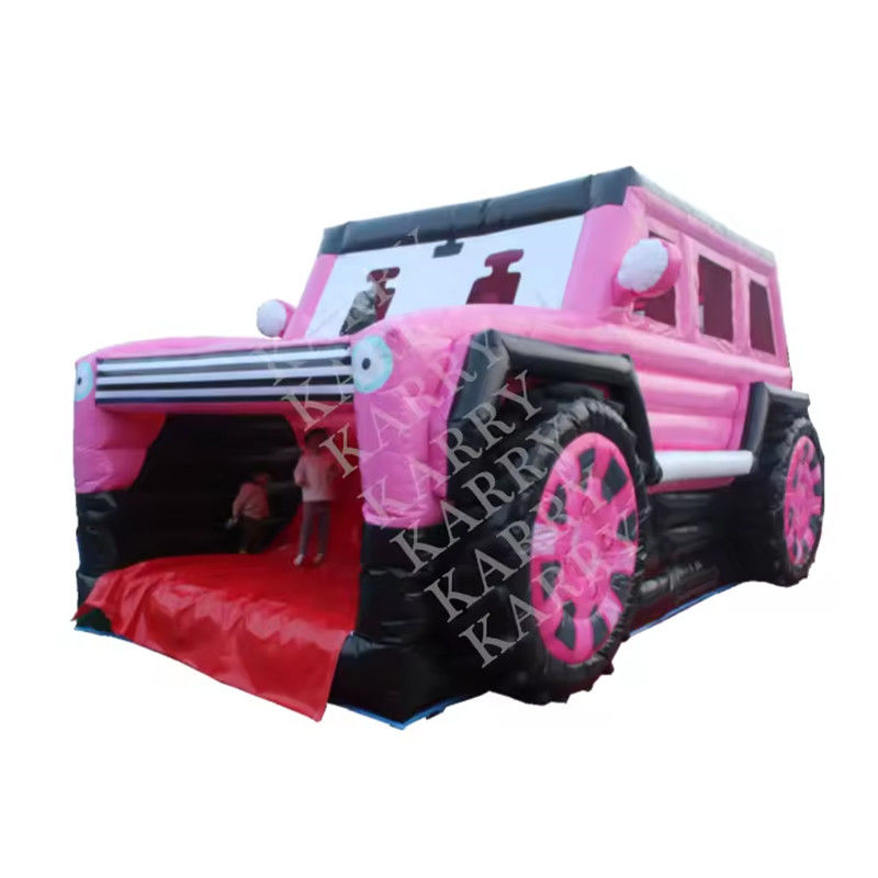 Blower con Blower JEEP PINK INFLATABLE Casa de salto con deslizamiento y guardarropa para adolescentes