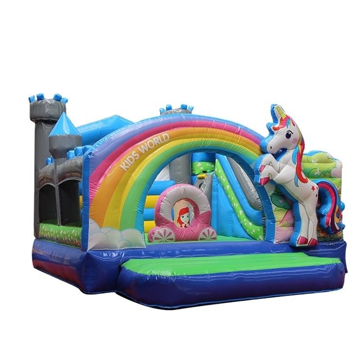 PVC Kids Inflatable Unicorn Bouncer Castillo de Unicornio Comercial con soplador incluido