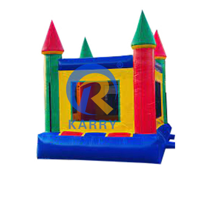 Color personalizado Inflable Bounce House Castillo Jumper con gancho de baloncesto Verde Azul