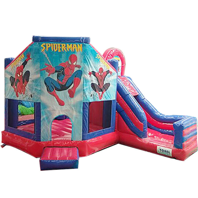 KR-BH610 Casa de rebote de color comercial personalizado con diapositiva y Spiderman
